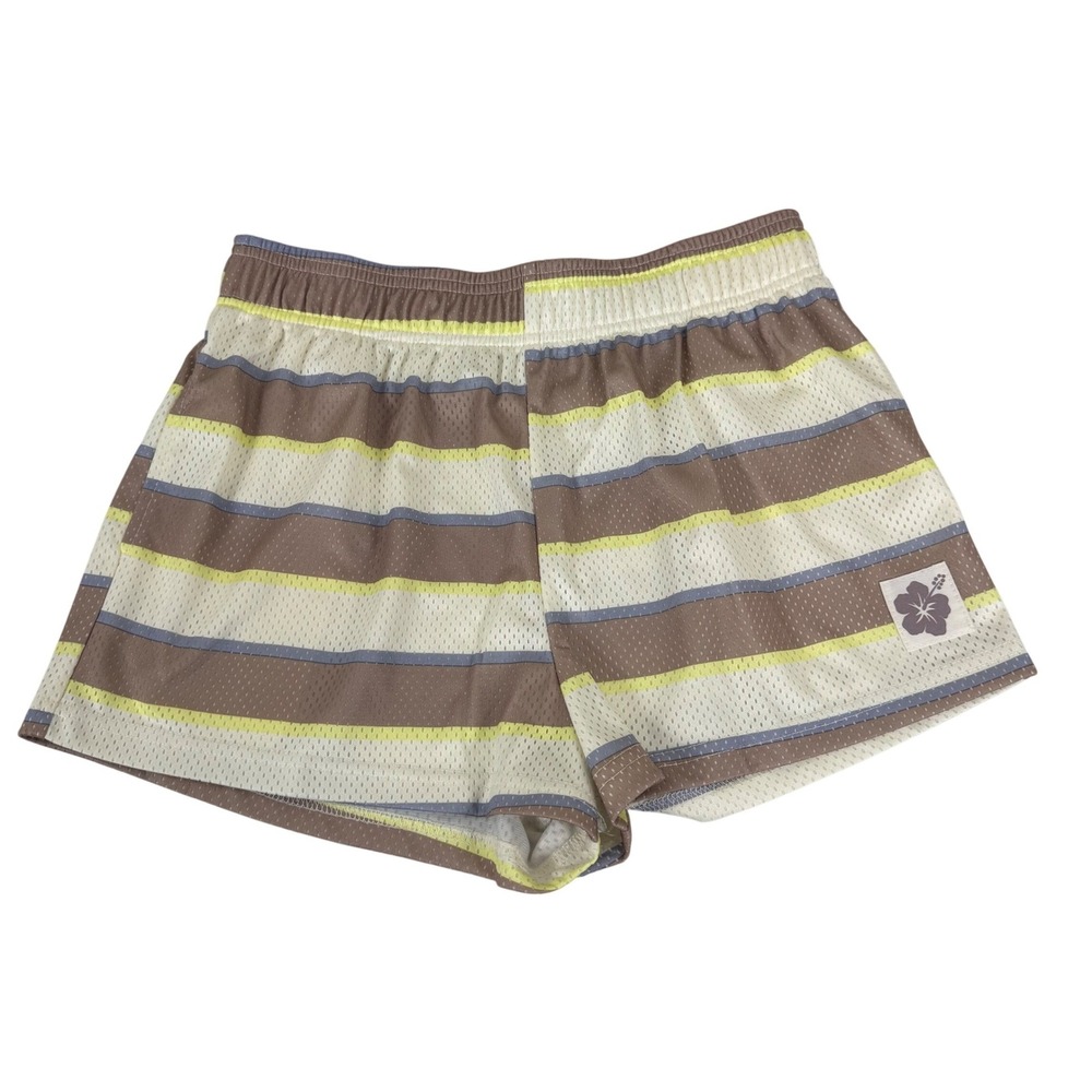 Grayson Threads Women's Striped Mesh Shorts Size S Multicolor‎ Athletic NEW